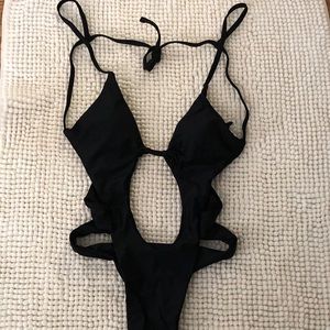 Black Monokini (one piece with cut outs)